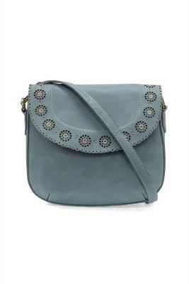 7" x 9" Blue Daisy Flap Crossbody Purse