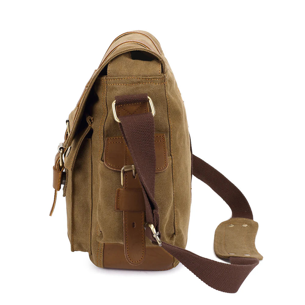 Canvas Messenger Bag - Vintage Crossbody Shoulder Bag Military Satchel