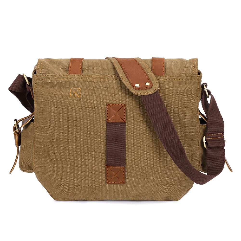 Canvas Messenger Bag - Vintage Crossbody Shoulder Bag Military Satchel